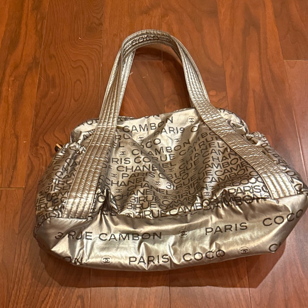 Chanel Metallic Coated Canvas Unlimited Ligne Satchel Bag - Picture 3 of 12